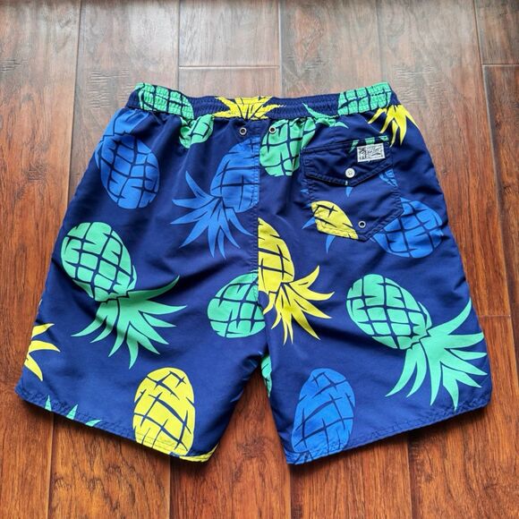 🍍Polo Ralph Lauren Pineapple Swim Trunks Mens XL Beach Tropical Pony Logo Summer - Picture 10 of 16